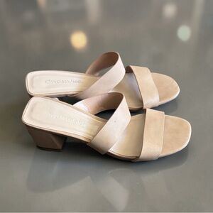 Cityclassified Women's Nude Block Heel Sandals